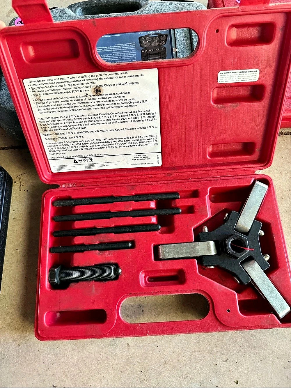 Matco Tools MS T97400 Harmonic Damper Pulley Puller Set